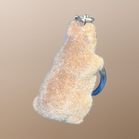 Flocked Prarie Dog Tan Fuzzy Keychain B17 - Picture 2 of 4